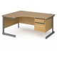 Contract Cantilever Ergonomic Desk with Two Drawer Pedestal